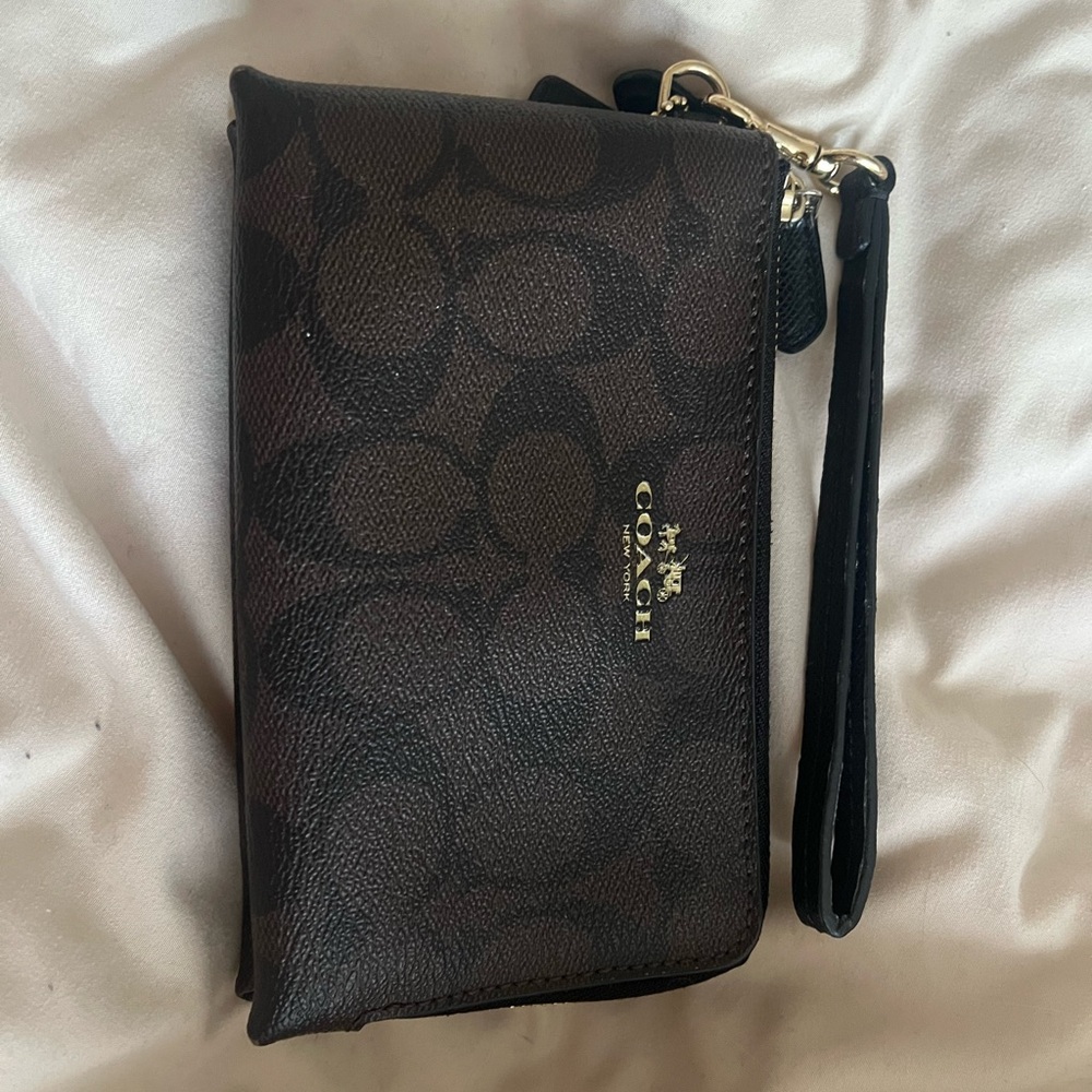 Coach Brown Wristlet